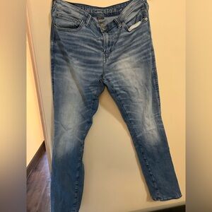 American Eagle Outfitters Skinny Blue Jeans with Natural Fading